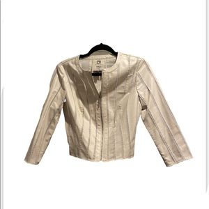 Blanc Noir Genuine Leather Jacket, Small Off White, Mesh. Great condition! 🤍